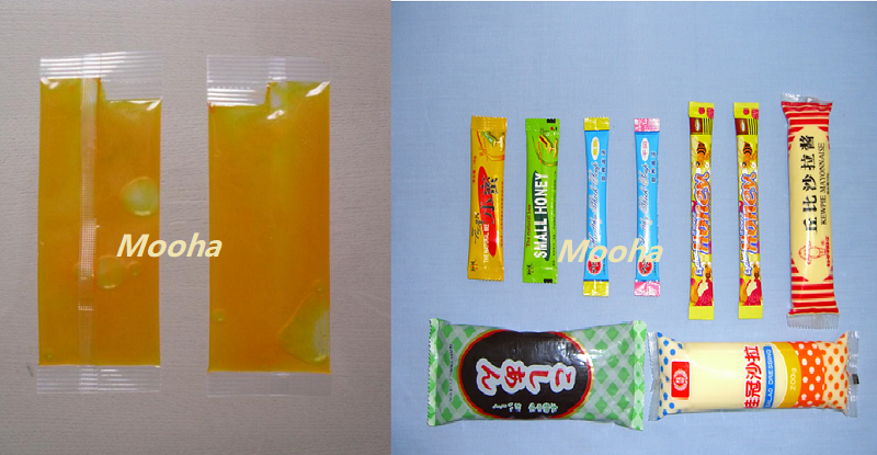 liquid VFFS machine back sealing MH-300L sample 2 Máquina VFFS líquida sellado posterior MH-300L muestra 2