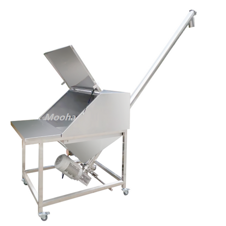 Máquina automática de alimentación de harina en polvo, tanque a prueba de polvo de 120 litros, alimentador químico, transportador de polvo para agricultura y alimentos